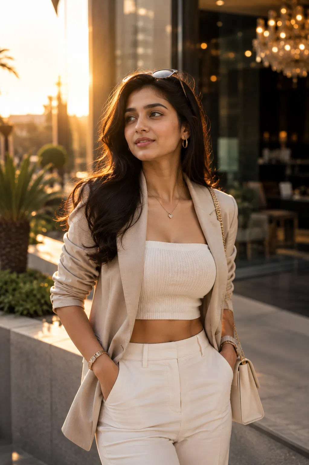 Bold confident pose example from the trending girl luxury prompt