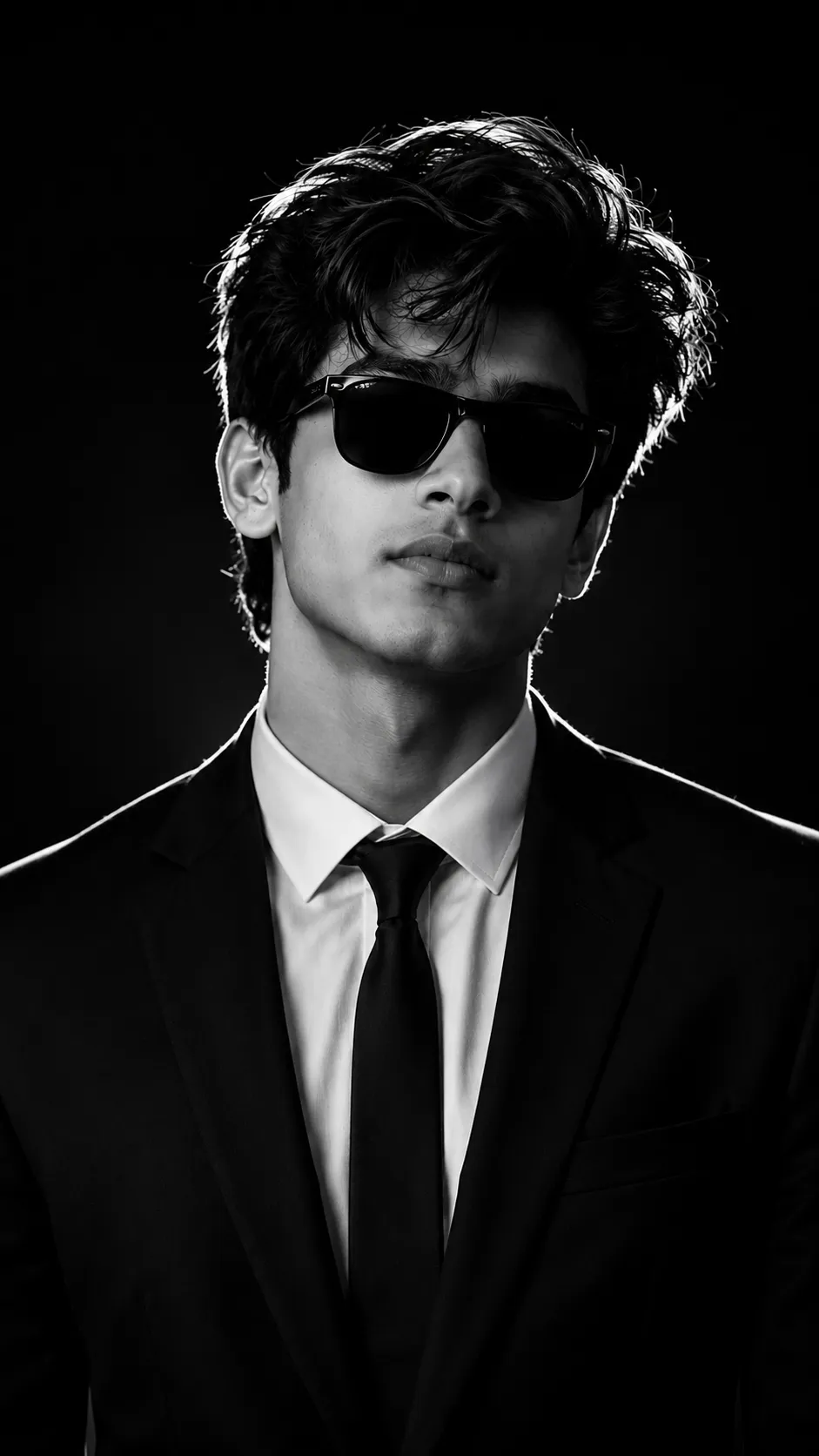 Classic Black and White Studio Portrait AI Photo Prompt