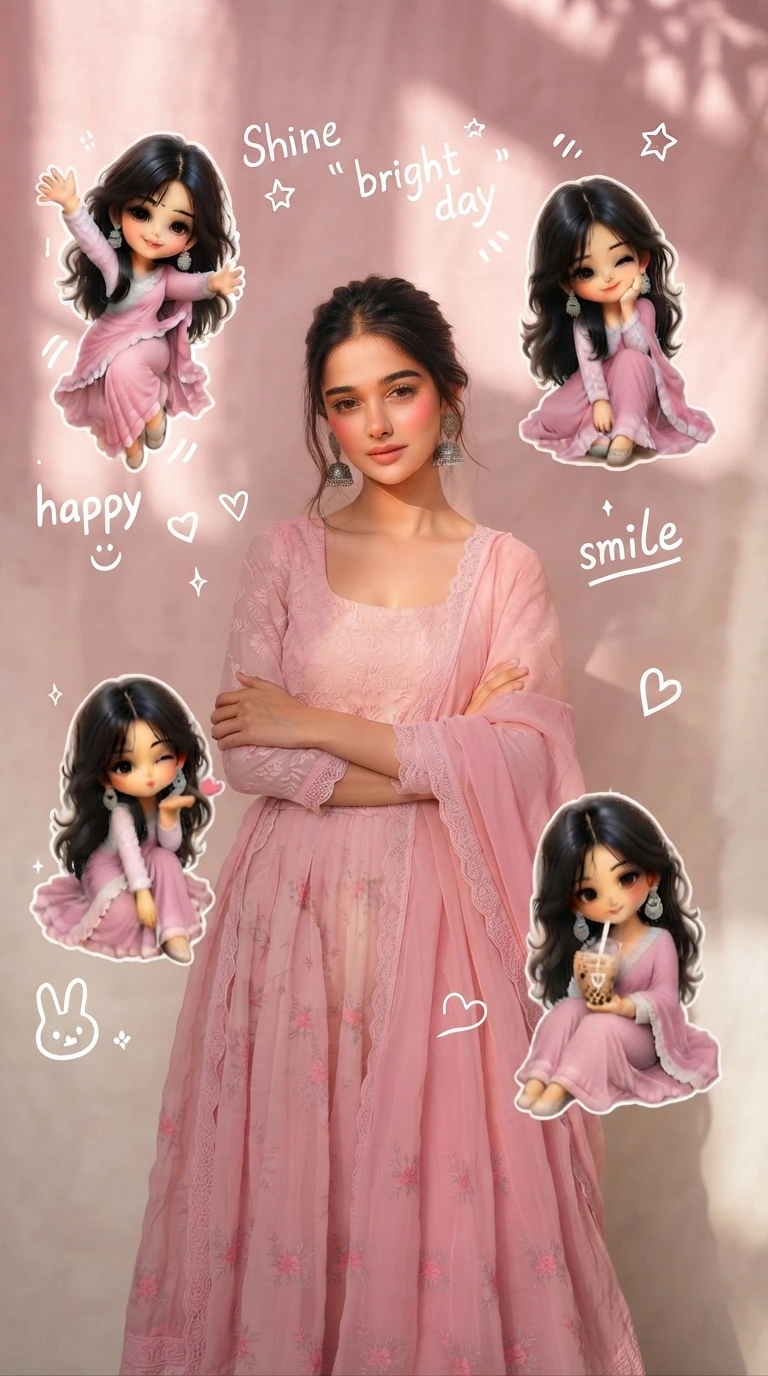 3D chibi aesthetic photo editing prompt example one