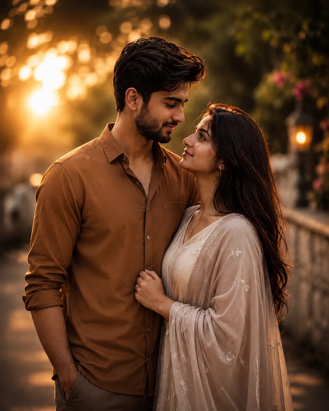 Cinematic Couple Frame AI Prompt result example