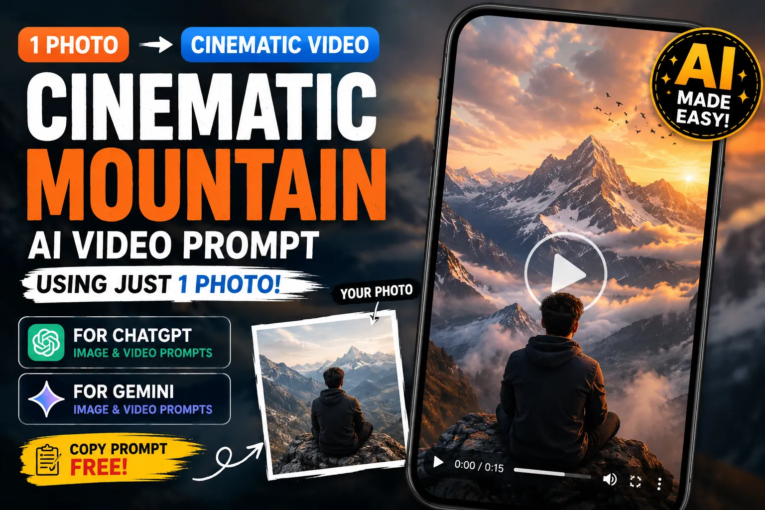Cinematic Mountain AI Video Prompt