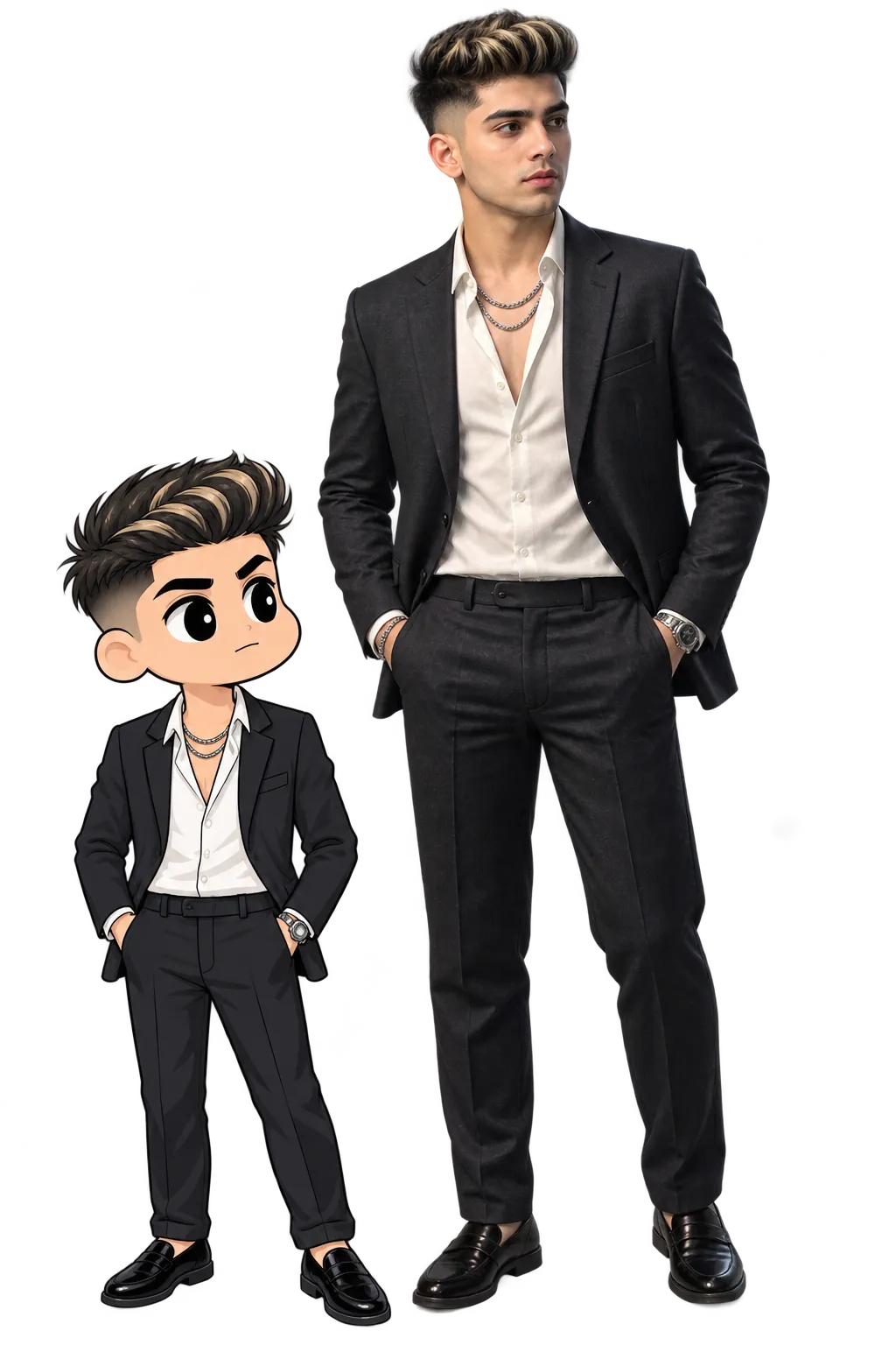 Crayon Shin-Chan character AI photo prompt boy style example