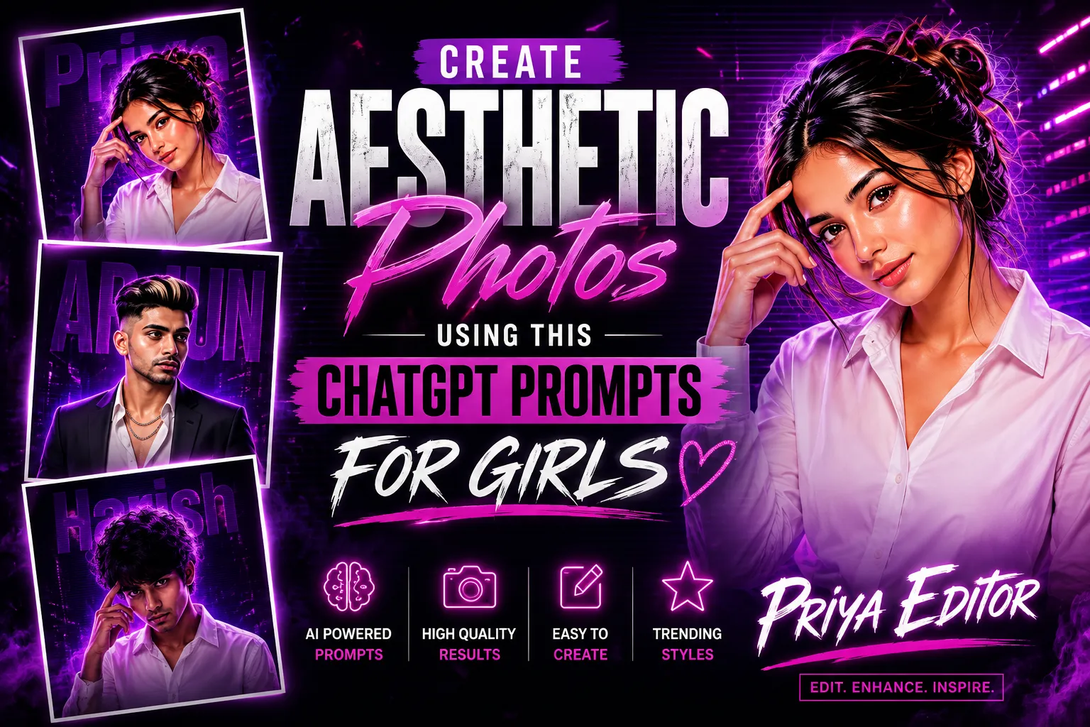 Aesthetic Instagram DP Photo Editing Prompts example