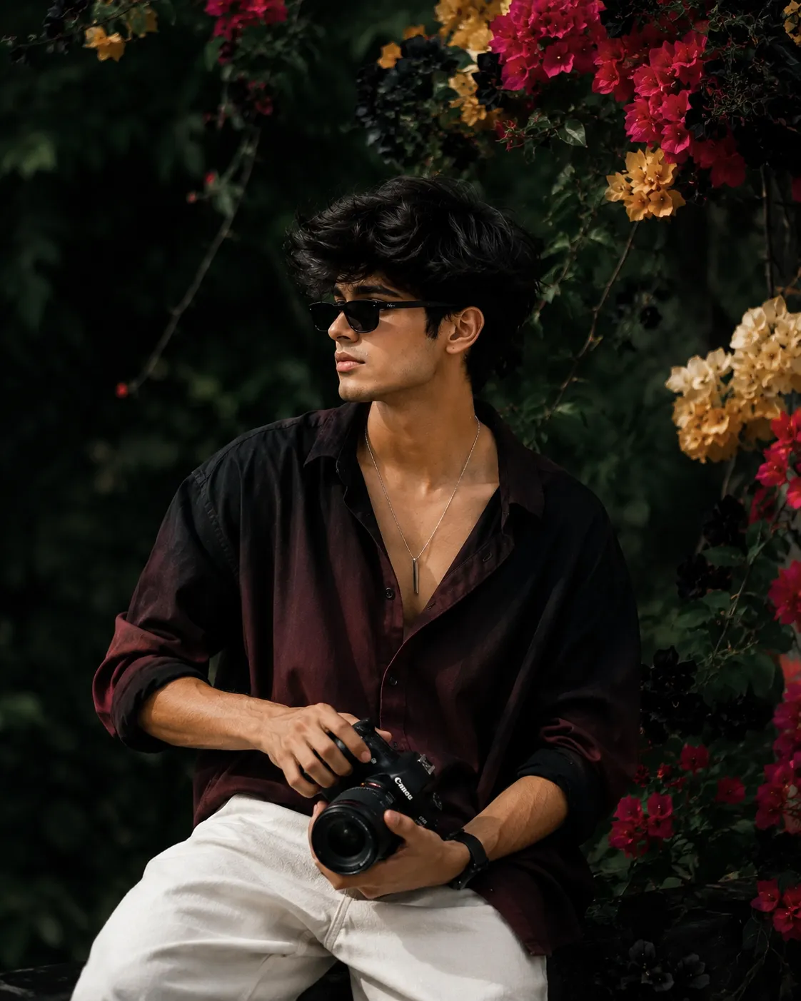 Gemini aesthetic photo editing prompt for boys Canon camera cinematic portrait example