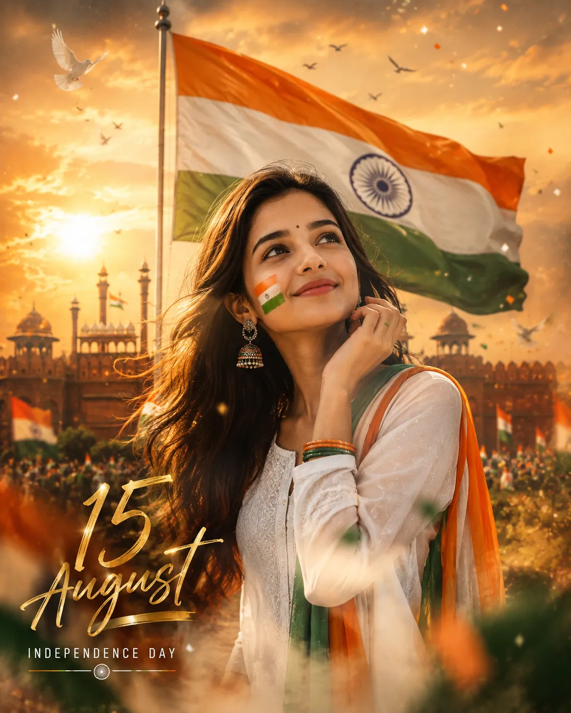 Golden Editorial Independence Day AI Prompt example