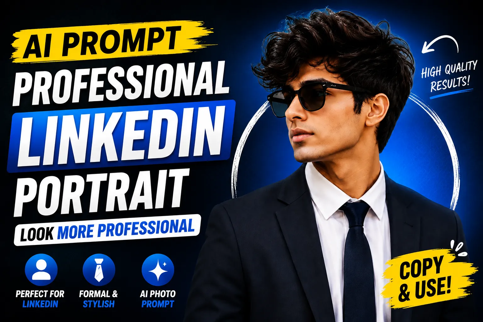 Professional LinkedIn Portrait AI Photo Prompt example