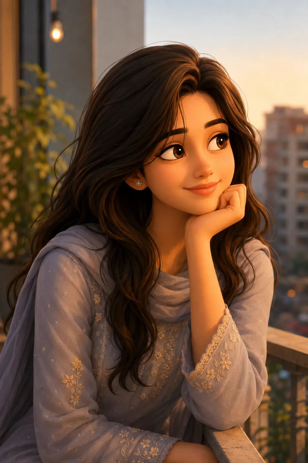 3D Pixar-style cartoon girl AI photo prompt example