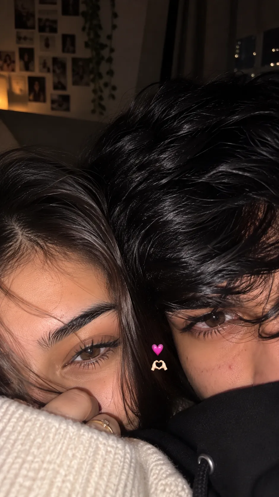 Romantic Couple iPhone Selfie at Night AI Prompt example