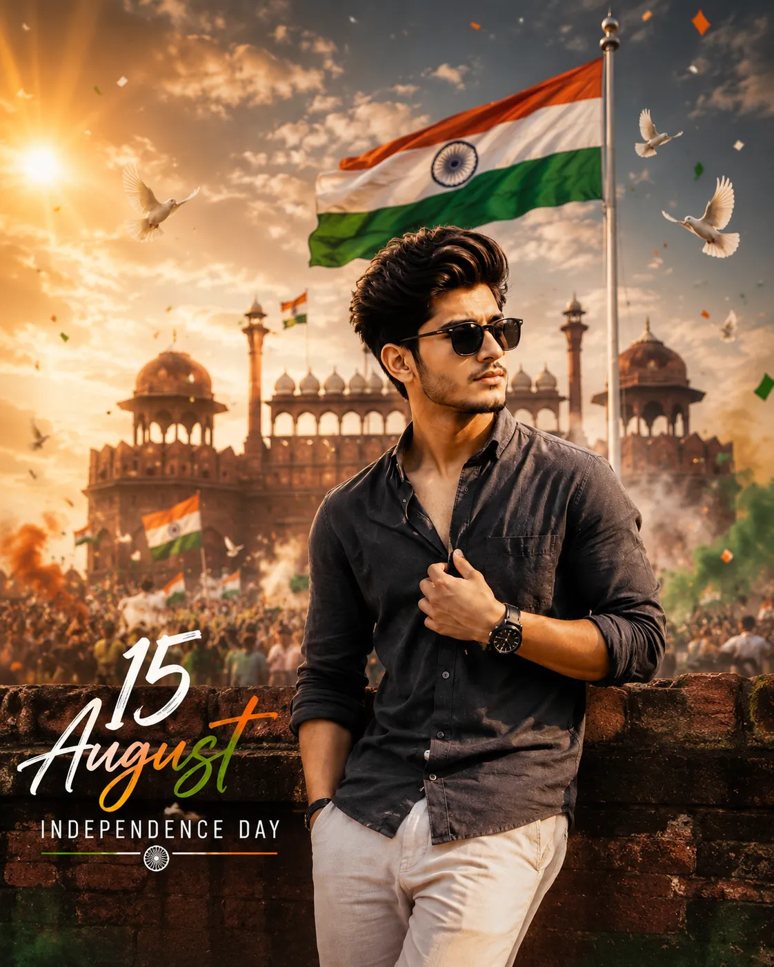 Red Fort Independence Day AI Prompt example