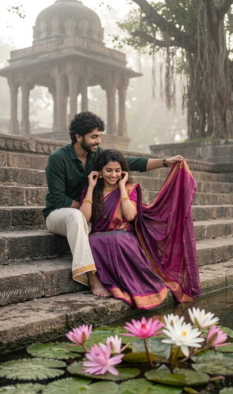 Temple Pond Couple AI Photo Prompts