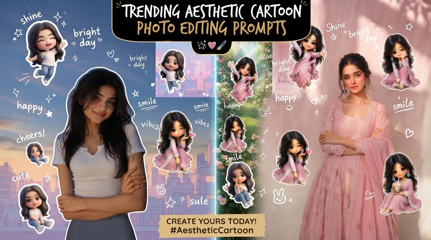 Trending Aesthetic Cartoon Photo Editing Prompts example