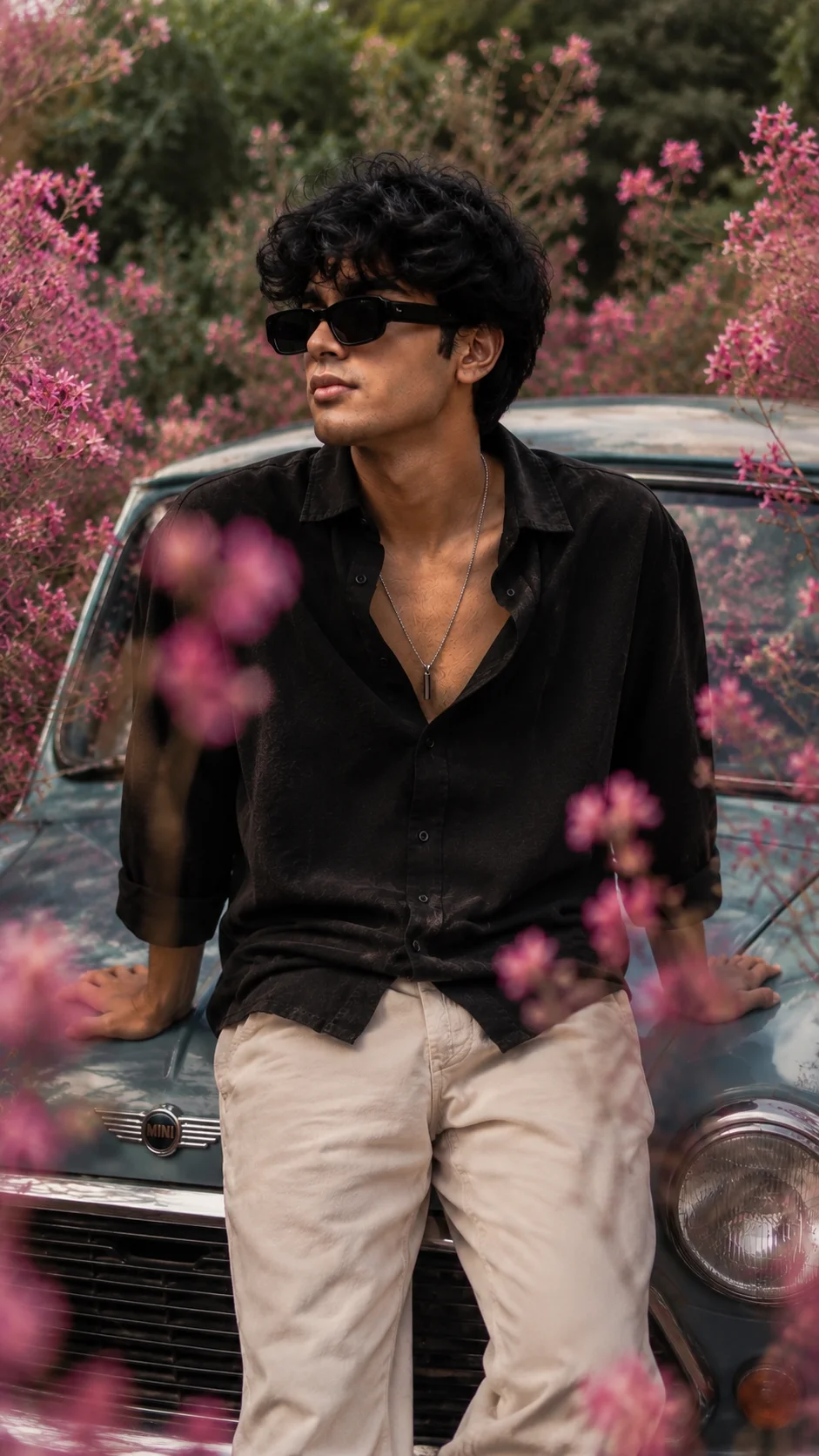 Prompt Seen Gemini Boy Editorial Mini Cooper Portrait AI Prompt example