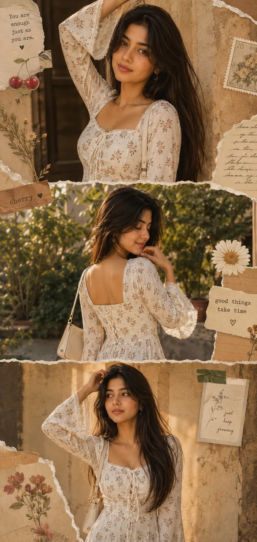Vintage Scrapbook Portrait AI Prompt example