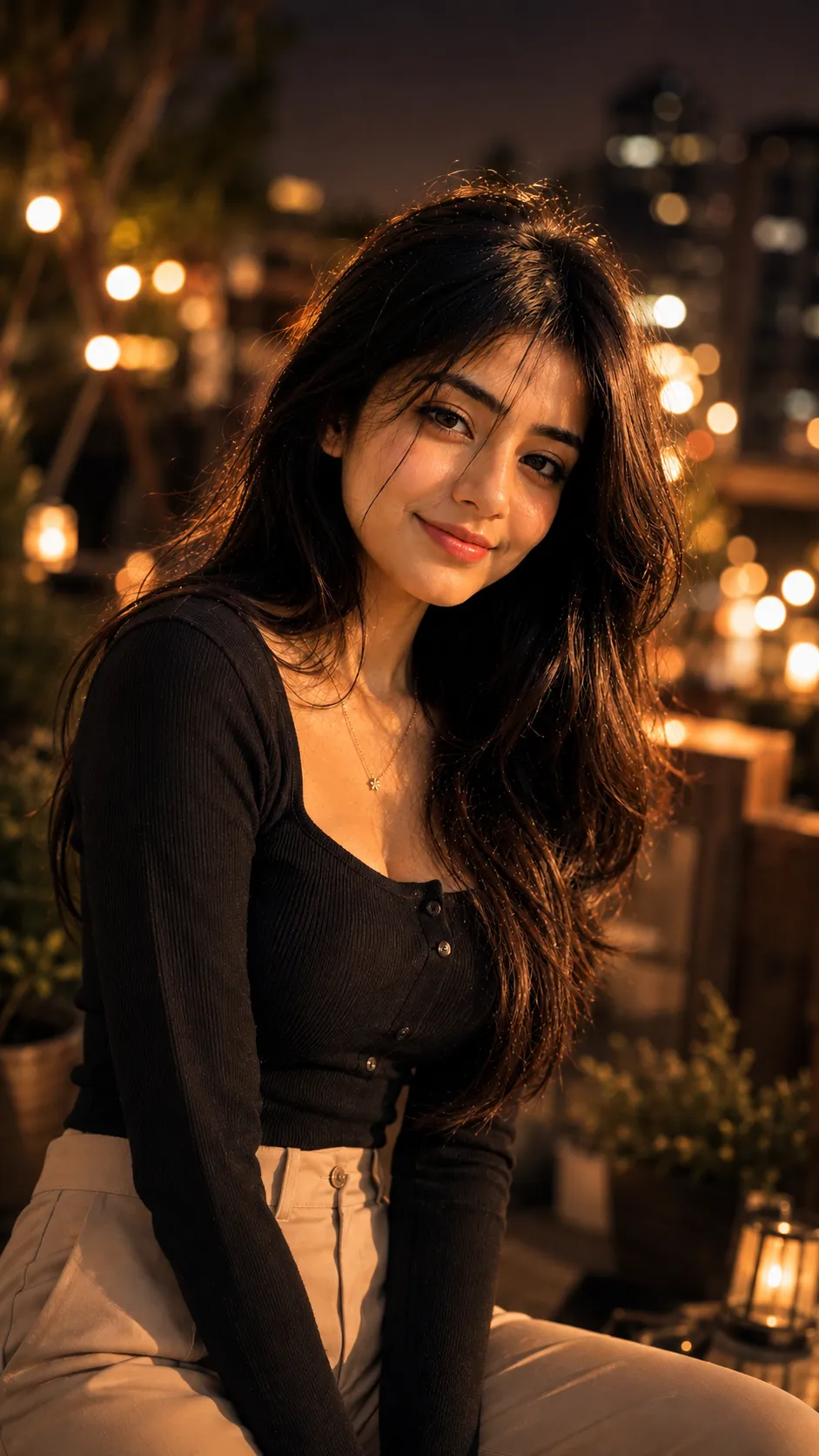 Prompt Seen Gemini Girl Instagram warm bokeh baddie glow AI photo prompt example