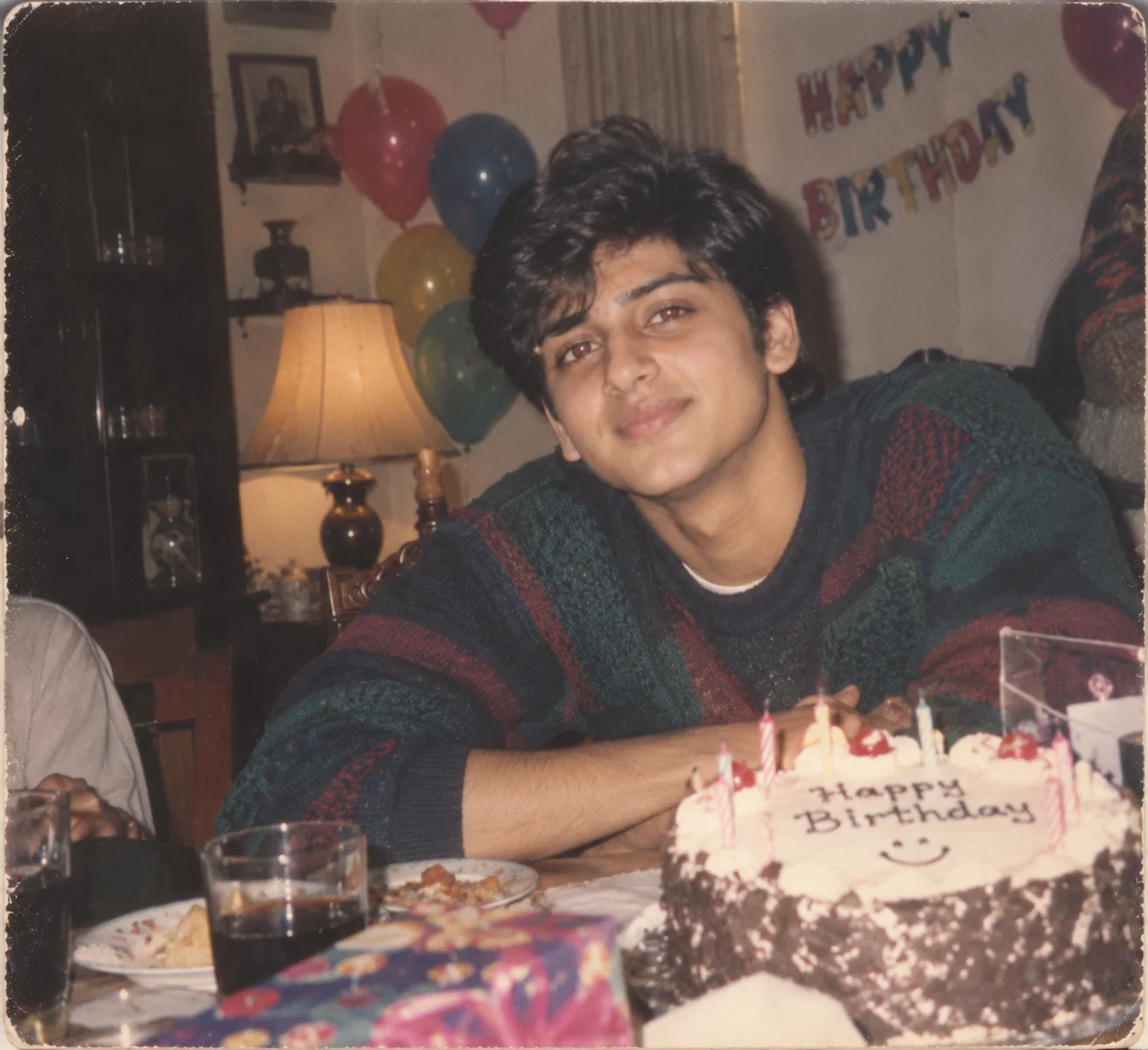1990s Indian birthday party snapshot AI photo editing prompt example