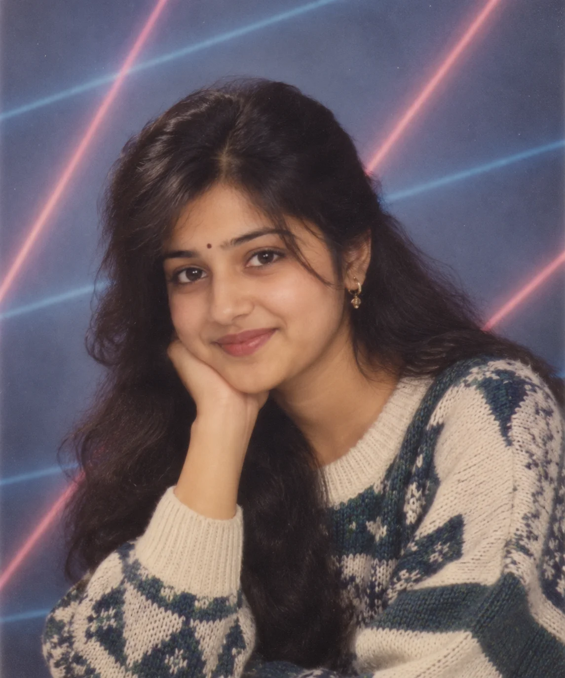 1990s Indian mall studio portrait AI photo editing prompt example