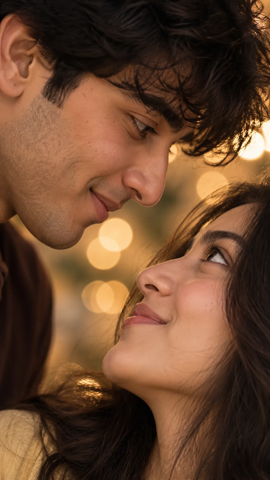 Romantic Couple Photo Prompt close-up portrait example